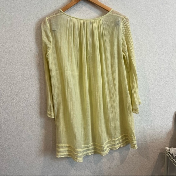 Calypso St. Barth yellow 100% Ottomans light gauzy long sleeve blouse xxsmall - Picture 5 of 12